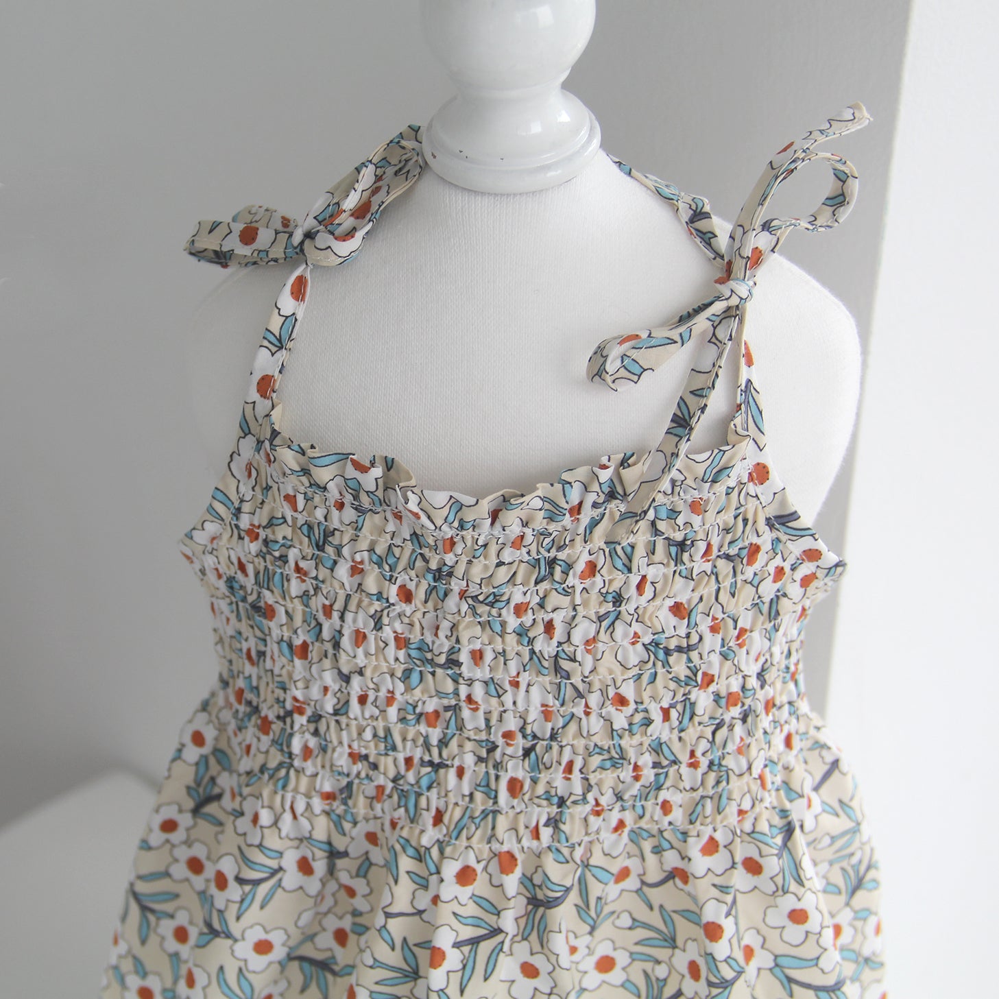 Summer Stretchy Sling Dress (Light Blue/Floral)