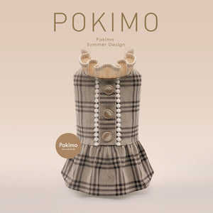 Pokimo 2022 Winter Baroque Style Checker Dress